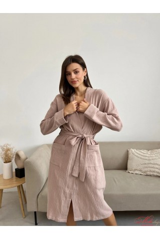 Женский длинный халат из муслина COSY M18L